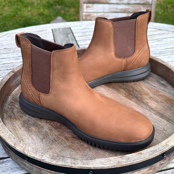 Cole Haan Grand Plus Chelsea Boots Mens Brown Lumber Java Size 9 C38789 NIB - Picture 1 of 11